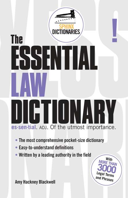 Title details for The Essential Law Dictionary by Amy Hackney Blackwell - Available
